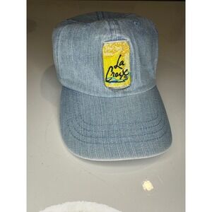 La Croix Denim Hat Embroidered Logo Adjustable Strapback Cap‎